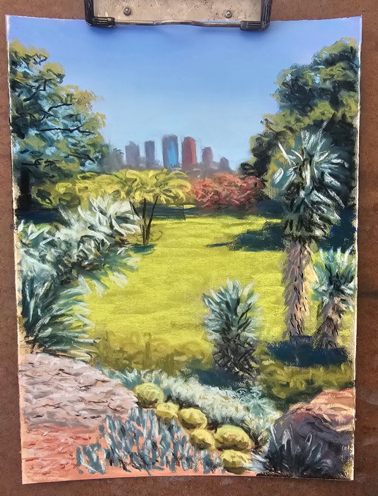 Soft pastel of a park in Australia