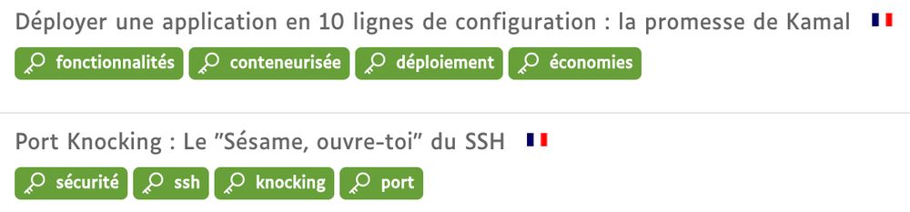 Sujets acceptés pour Devoxx 2025 : 
- Déployer une application en 10 lignes de configuration : la promesse de Kamal
- Port Knocking : le "Sésame, ouvre-toi" du SSH