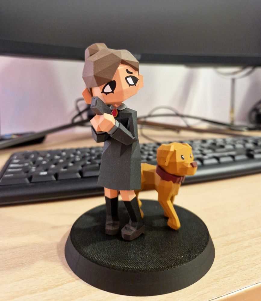 Rule of Rose Jennifer and Brown Chibi Low Poly statue by 3dimensionale_ & crtghost_ on twitter