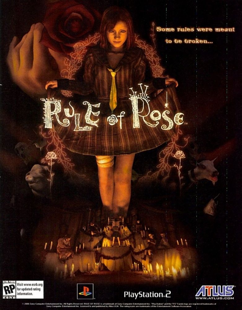 A Rule of Rose advertisement from the magazine Tips & Tricks (September 2006). It shows Diana, some scenes and enemies from the game. It says, "Some rules were meant to be broken..."