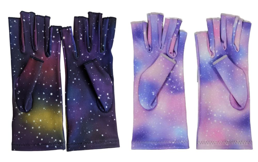 Galaxy and Pastel Galaxy Compression Gloves