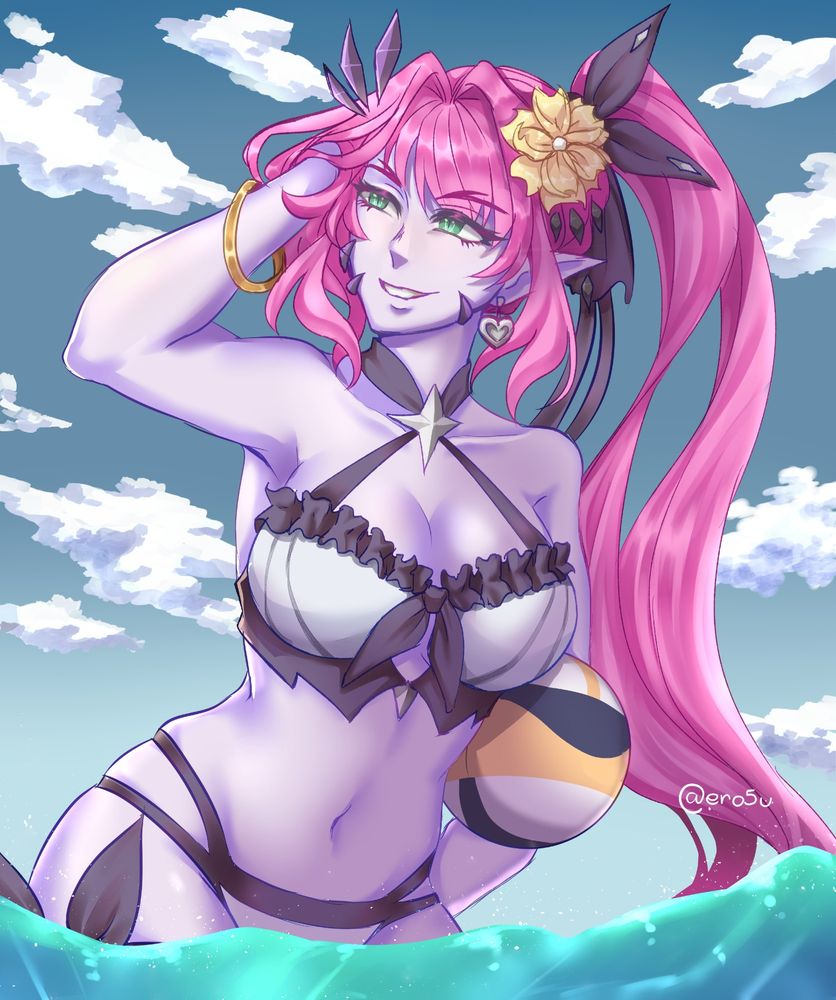 ley von crimson river de biquíni na água curtindo a praia 