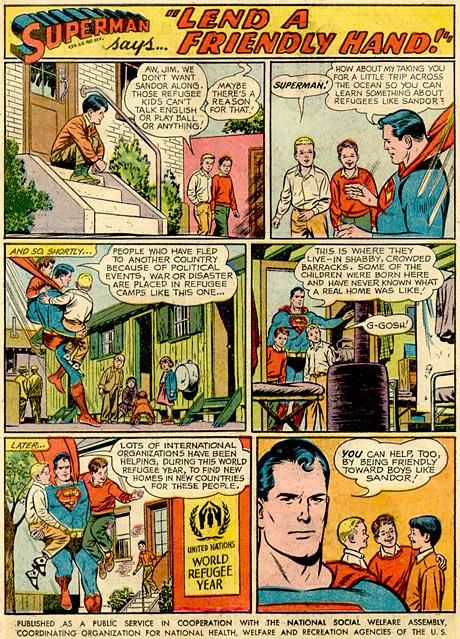 Superman page published in support of the National Social Welfare Assembly