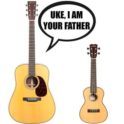 Big guitar says to small guitar "Use, I am your father"
