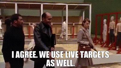 In From Russia with Love, SPECTRE uses human beings for taegets in training their agents.