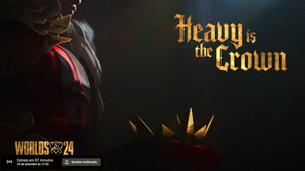 Imagem da tela de espera da live para lançamento do novo single do Linkin Park "Heavy is the Crown"