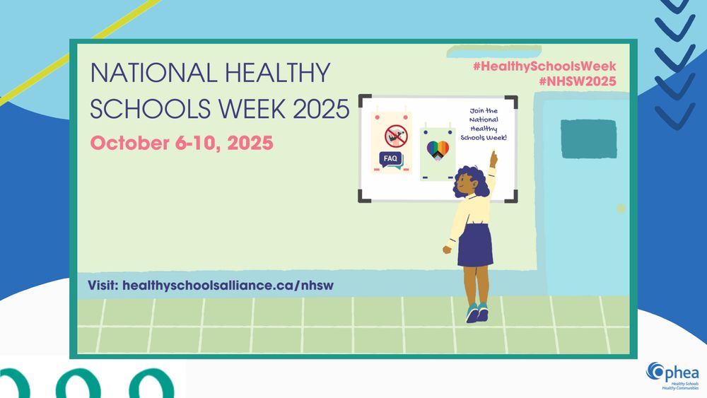 Illustration announcing National Healthy Schools Week, October 6-10, 2025. Features a person pointing to a bulletin board with icons.

Visit: https://www.healthyschoolsalliance.ca/nhsw

#HealthySchoolsWeek #NHSW2025