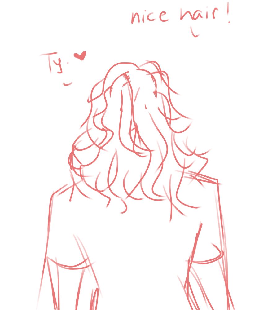 Someone complimenting their hair