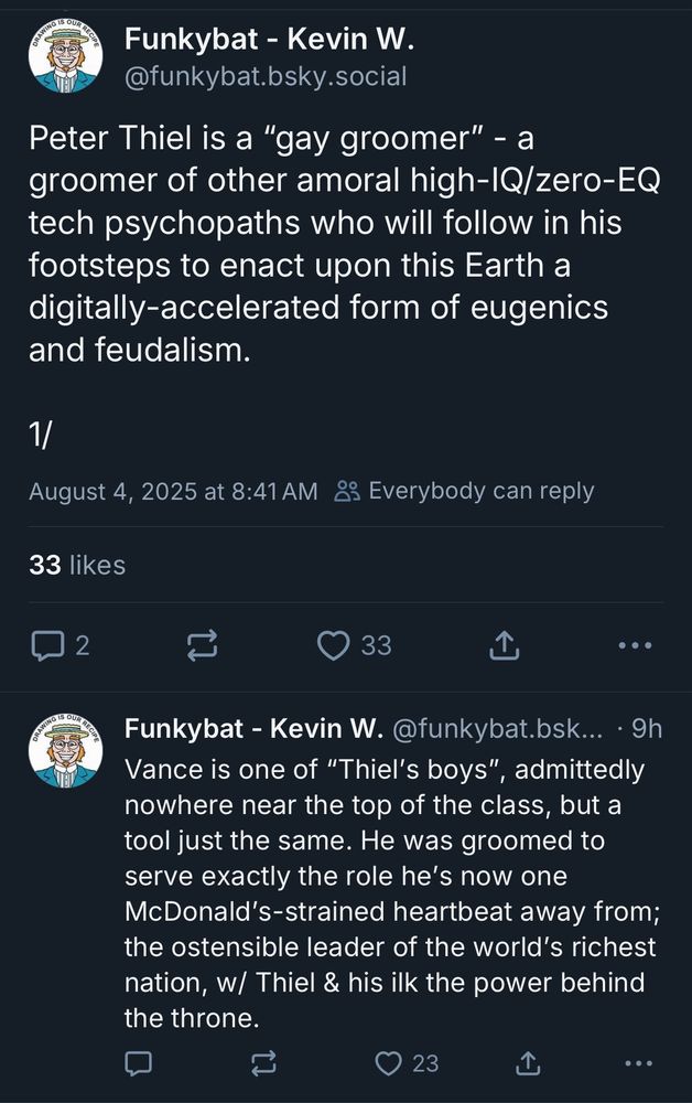 Screenshot of Funkybat's first two comments from the thread.