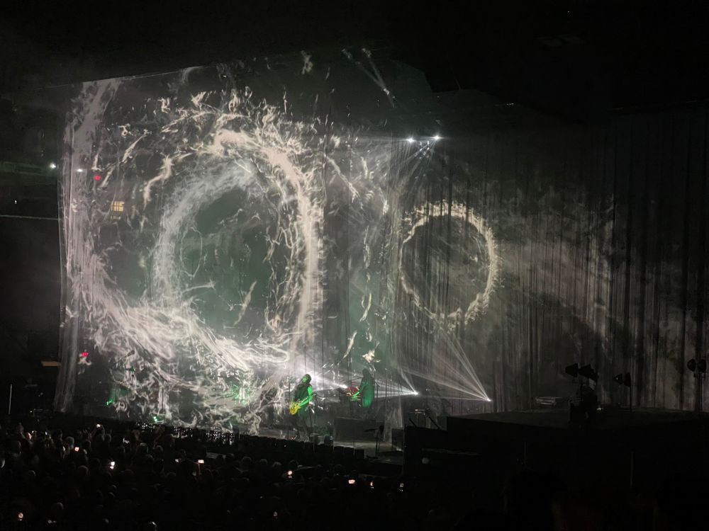 The astonishing circular visuals on the “unpeeled” curtains for Nine Inch Nails