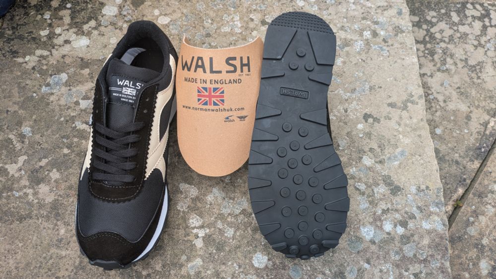 Top and bottom view of Norman Walsh leisure trainers.