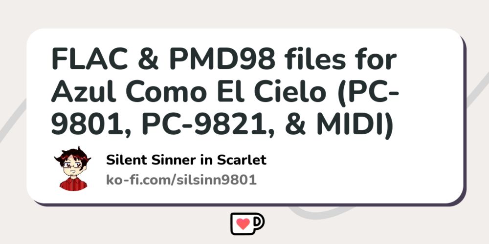 FLAC & PMD98 files for Azul Como El Cielo (PC-9801, PC-9821, & MIDI)