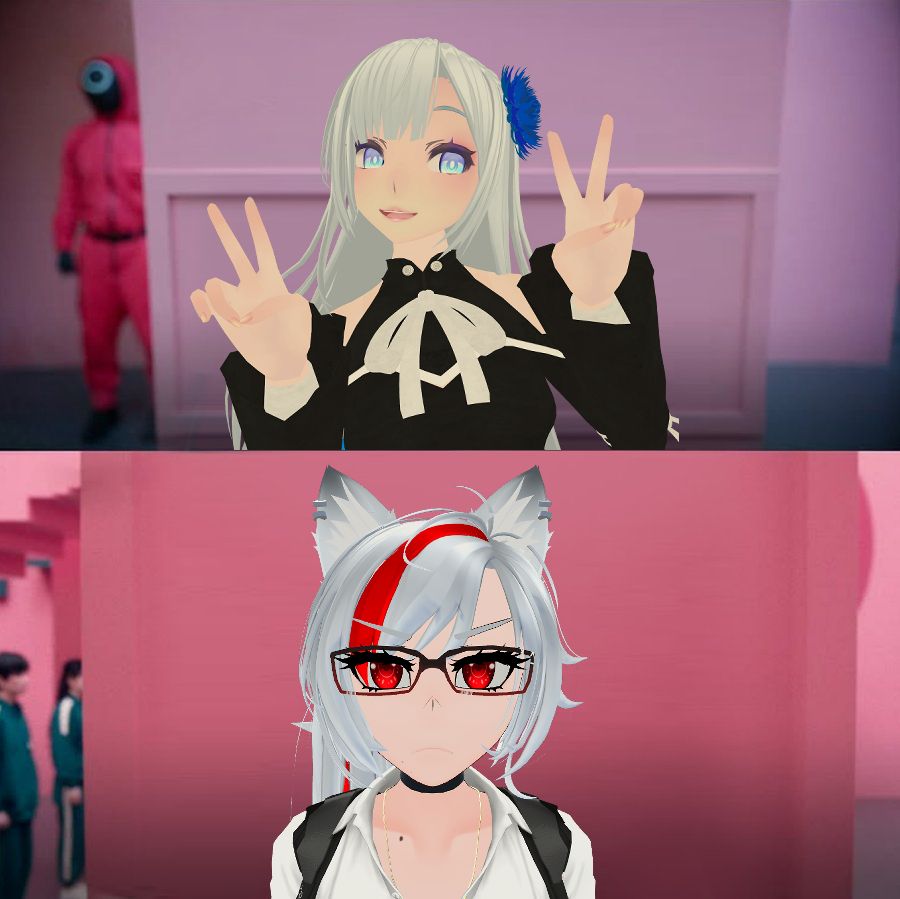 Squid game 2 smile meme with my first avatar 5 years ago and present my latest avatar.