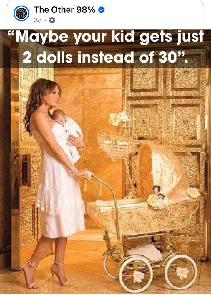 The Other 98% post:
"Maybe your kid gets just 2 dolls instead of 30"