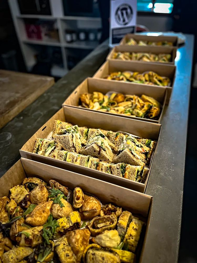 A sampling of the tasty food we had on offer, sandwiches, pies and other treats 