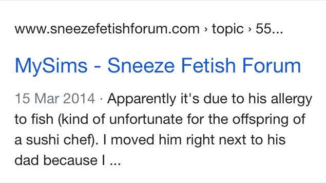 A forum for the sneeze fetish community regarding the video game MySims￼