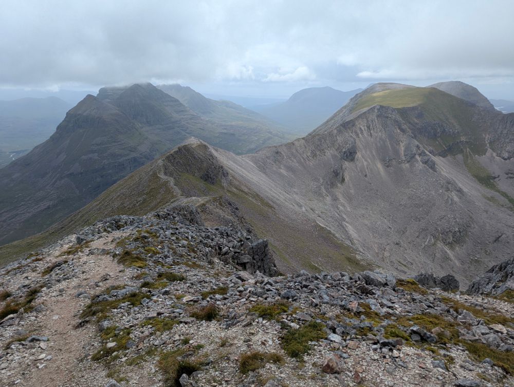 Looking towards Ruadh-stac Mòr summit on Beinn Eighe, with Liatjach looming beyond.