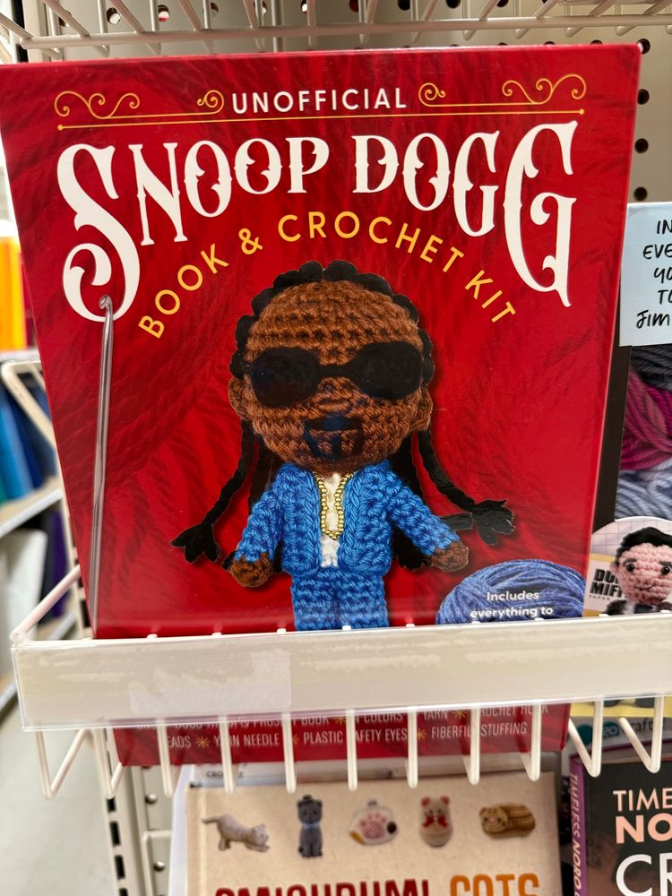 Picture of the Unofficial Snoop Dogg Book & Crochet Kit. 