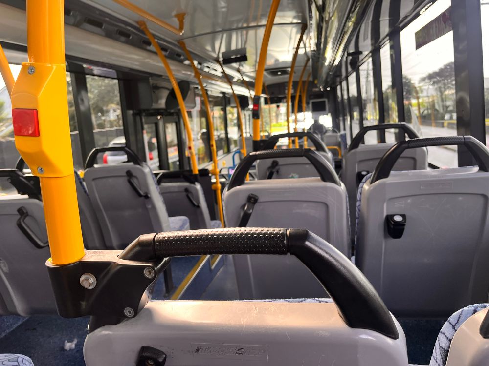 A very empty bus interior