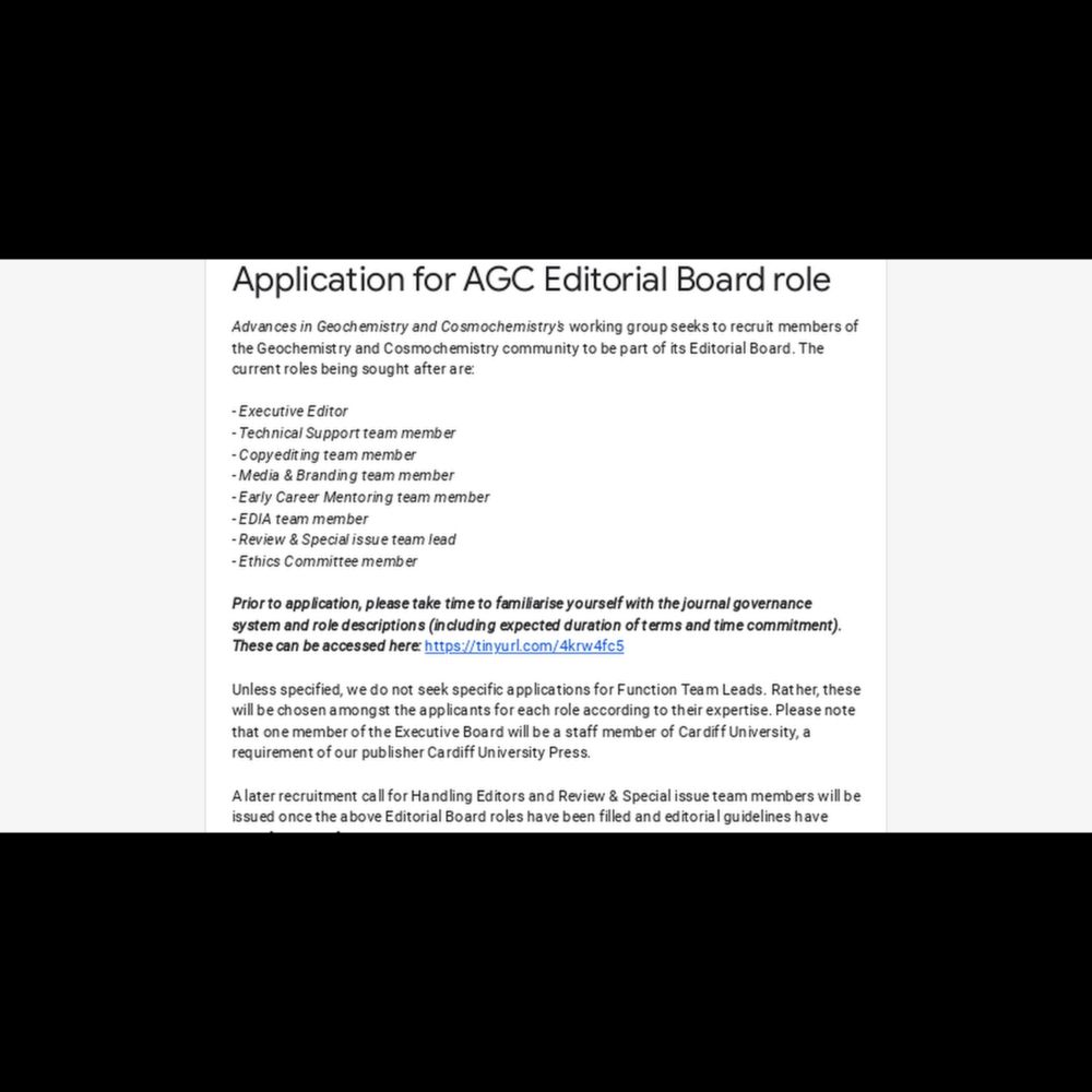 Application for AGC Editorial Board role