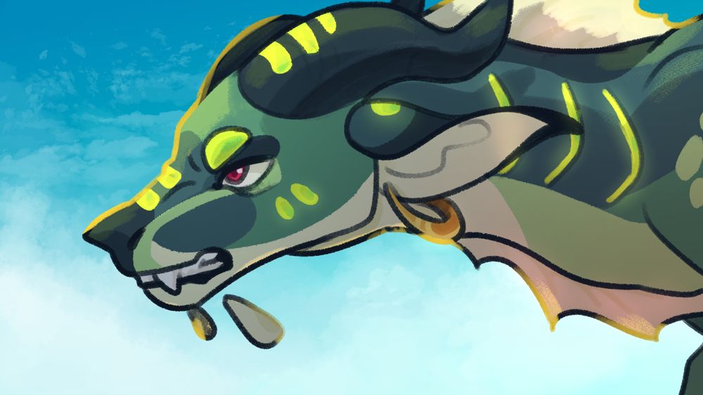 My OC, Harlequin the Seawing. I wonder why he looks angry? o O