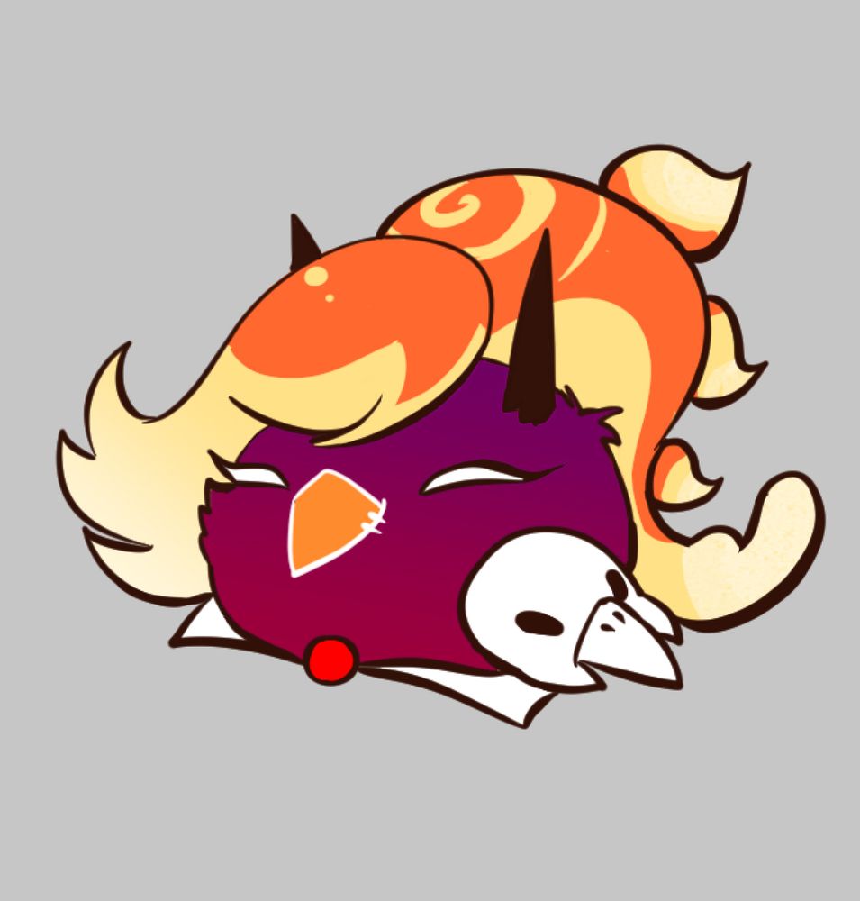 The peep from before but with white outlined beak and a reddish purple gradient skintone instead of yellow