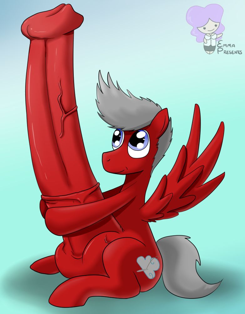 Pony Cloud Weaver sitting while holding up his penis.
