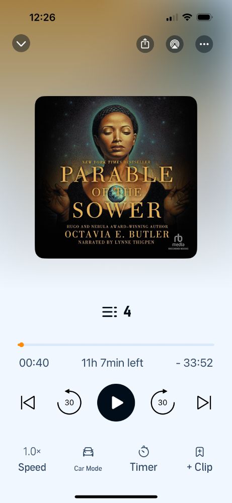 "Parable of the Sower" by Octavia E. Butler on Audible