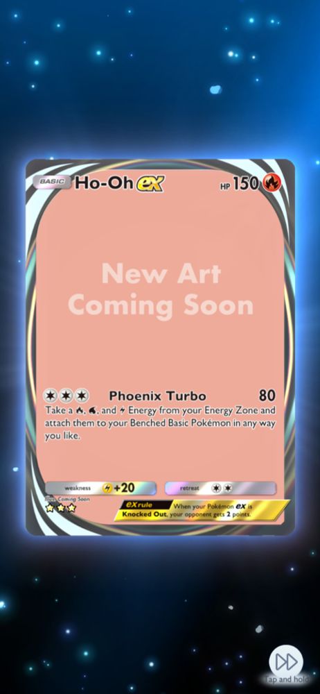 Ho-Oh immersive art card with art replaced with "New Art Coming Soon".