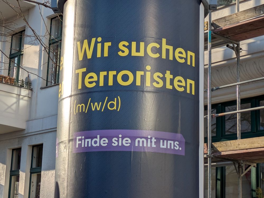 We search for terrorists, male, female, diverse