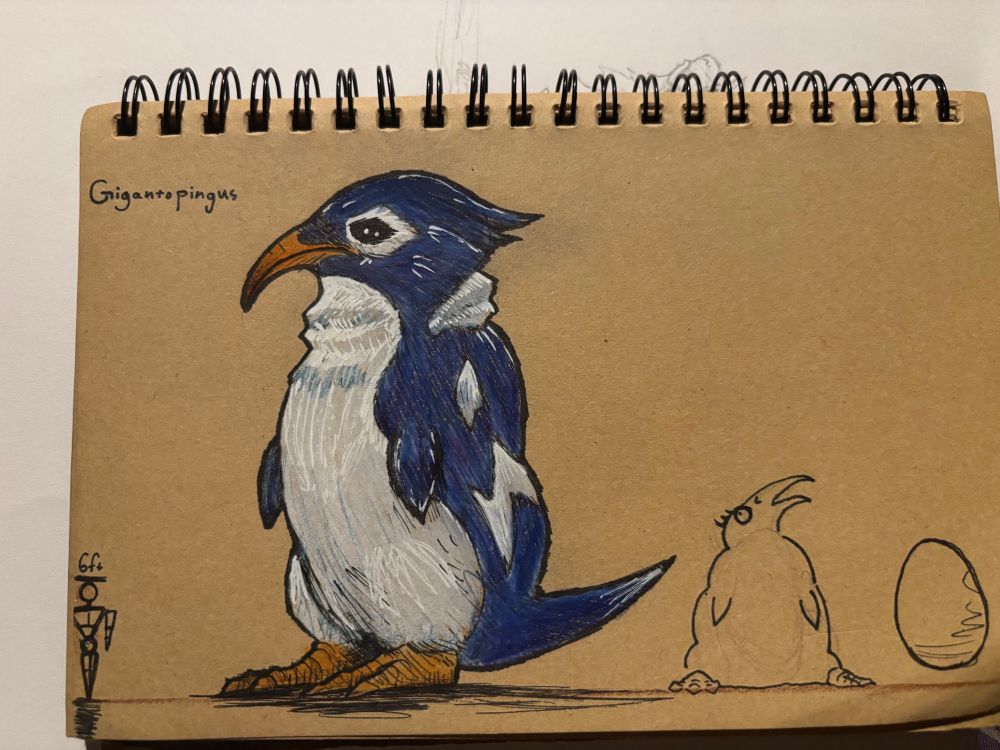 A giant penguin named Gigantopingus. It is truly disinterested.