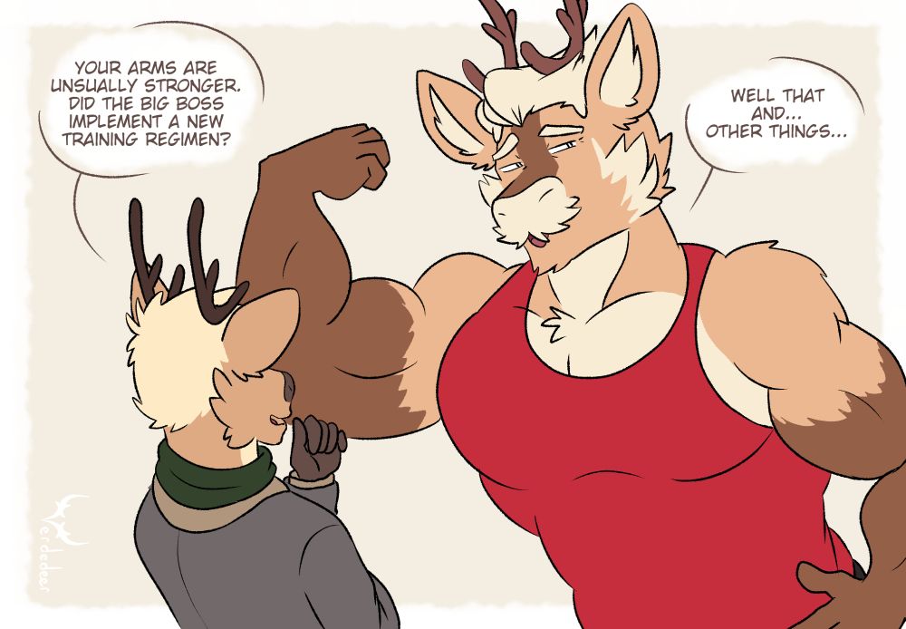 Ozwald is impressed by Espen's arms where he asks if Espen is doing a new training regimen.