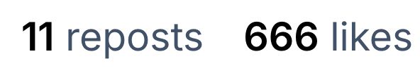 11 reposts 666 likes