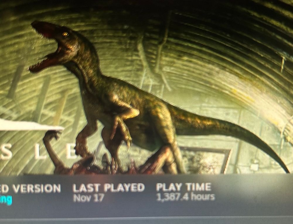 the isle dinosaur simulation survival, this sicko has 1,387 hours
