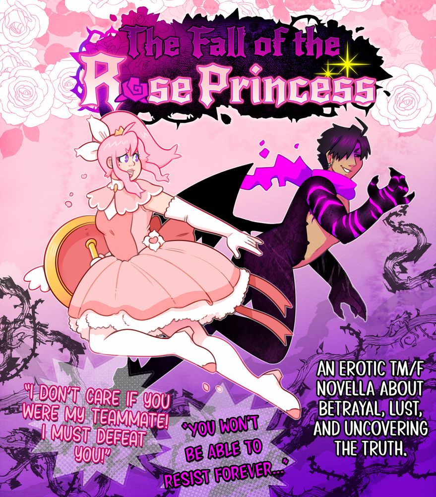 An ad for the novel, The Fall of the Rose Princess!
