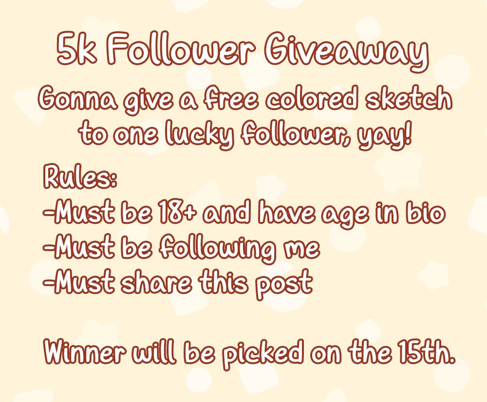 Rules for an art giveaway are listed.