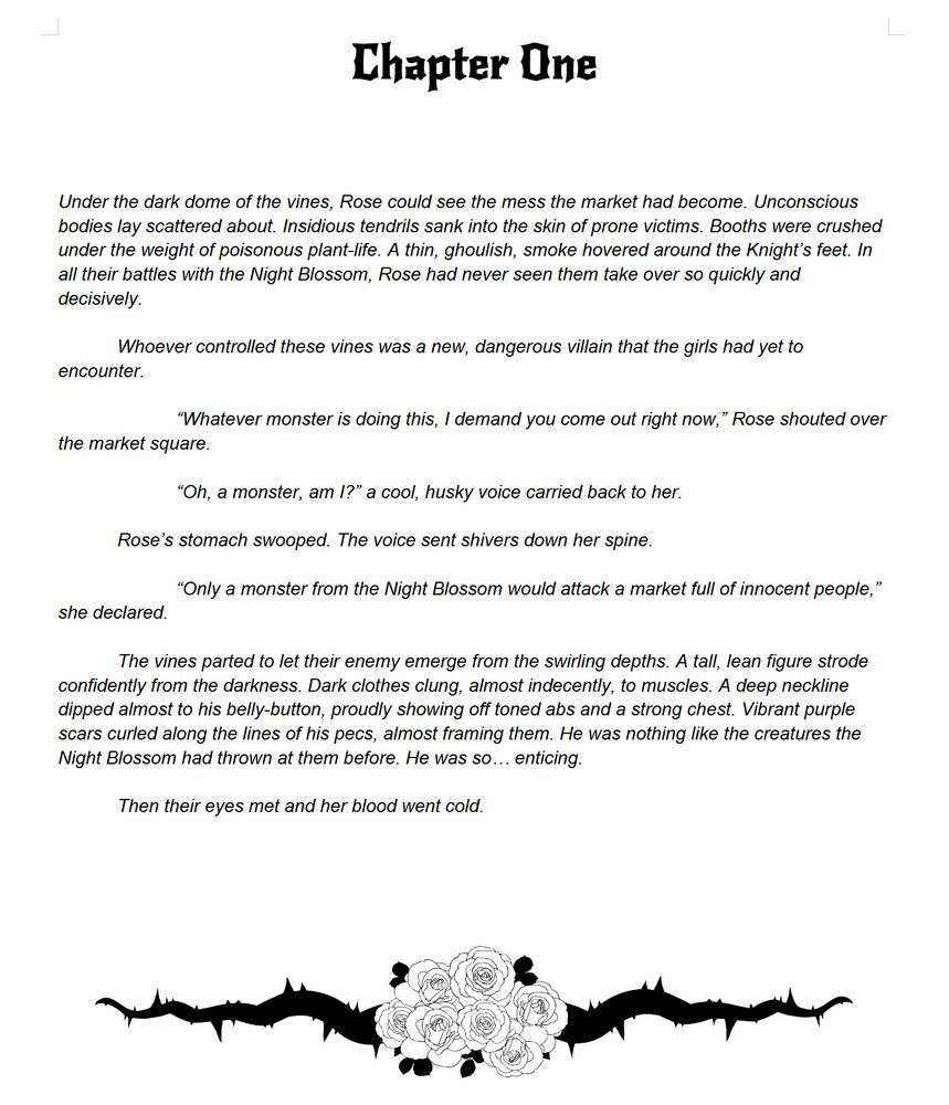A writing sample from 