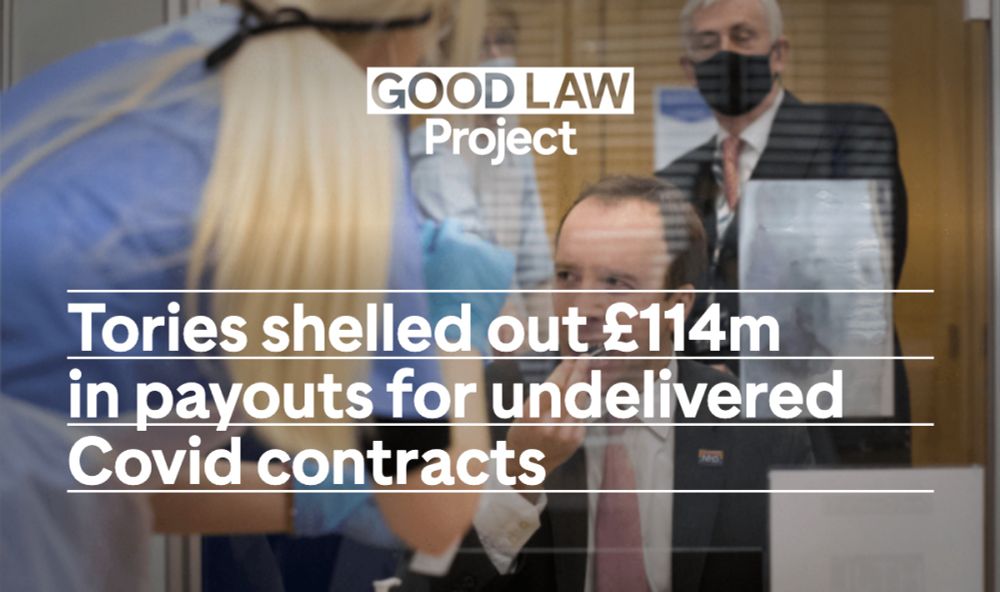 Tories shelled out £114m in payouts for undelivered Covid contracts - Good Law Project