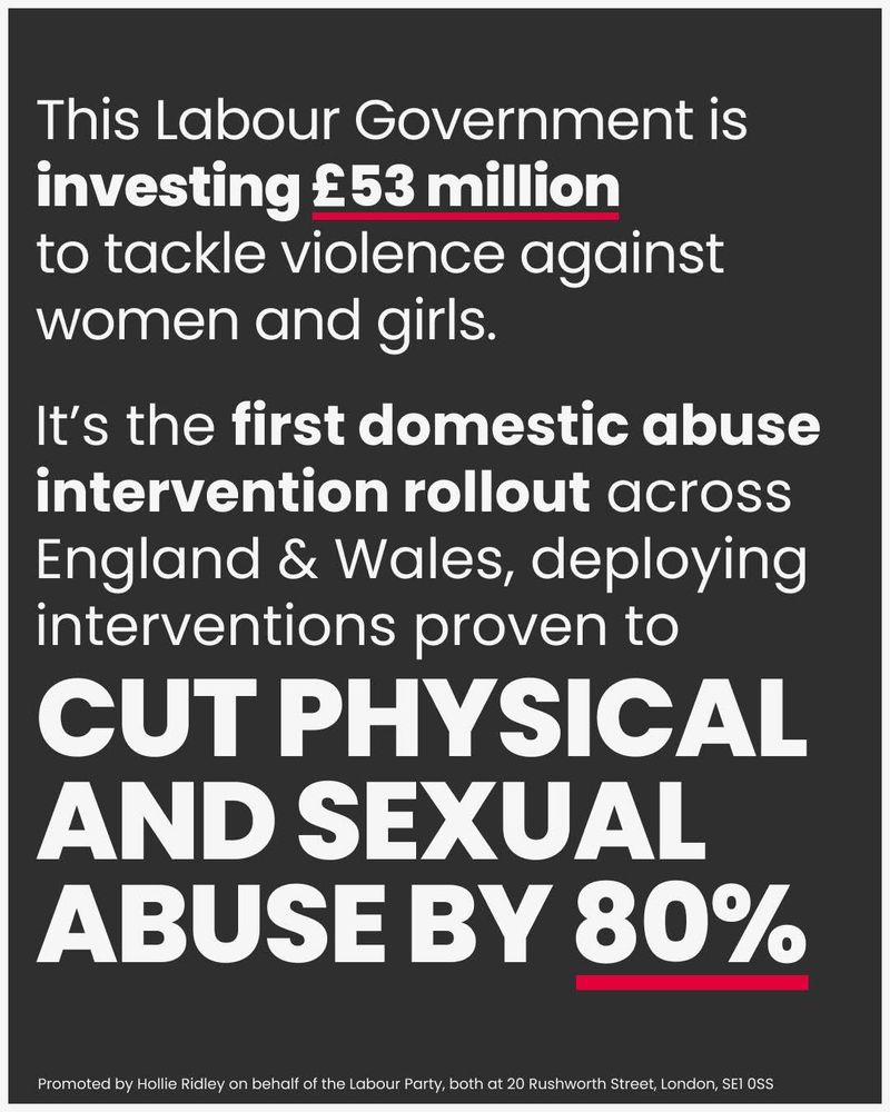 Labour is investing £53 Million to tackle violence against women and girls 