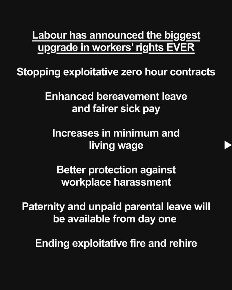 Labour had announced the biggest upgrade in workers rights EVER