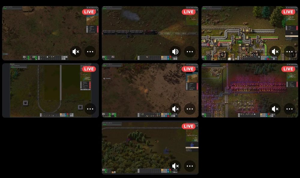 Screenshot of discord showing 7 streams from each user's screen