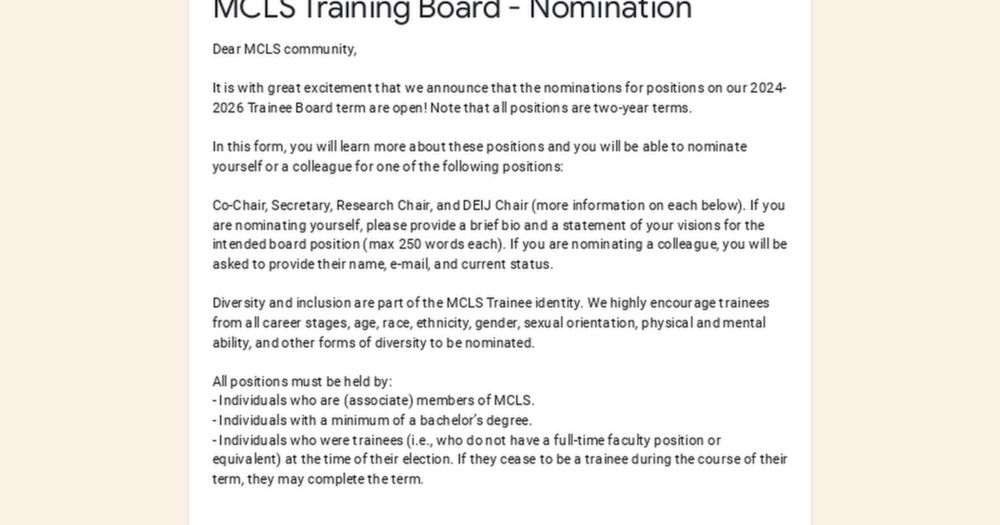 MCLS Training Board - Nomination