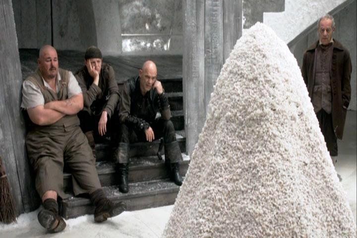 The Hogfather. Teatime's crew by a pile of teeth.