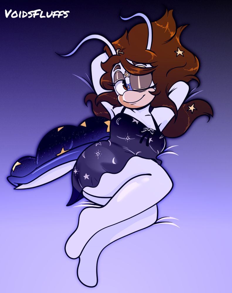 Sunny the Snail in her nighty drawn by VoidsFluff/VoidsDroids 