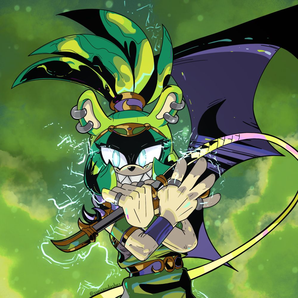 Surge the Tenrec depicted as Tisiphone from the Supergiant game, Hades!