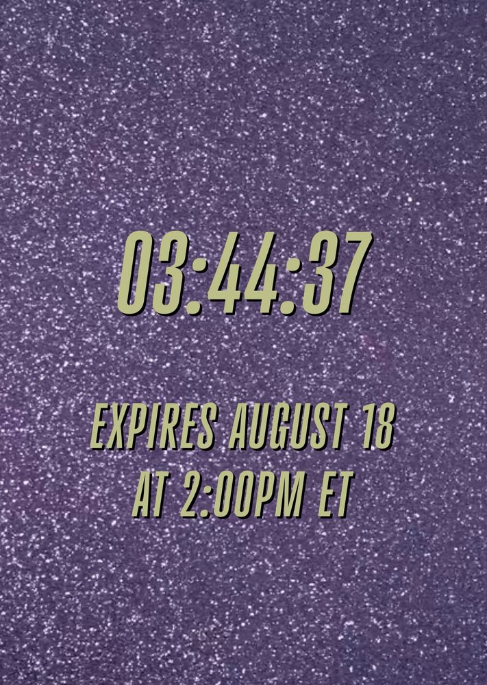 Screenshot of the countdown on Taylor Swift’s website: 03:44:37 - EXPIRES AUGUST 18 АТ 2:00PM ET
