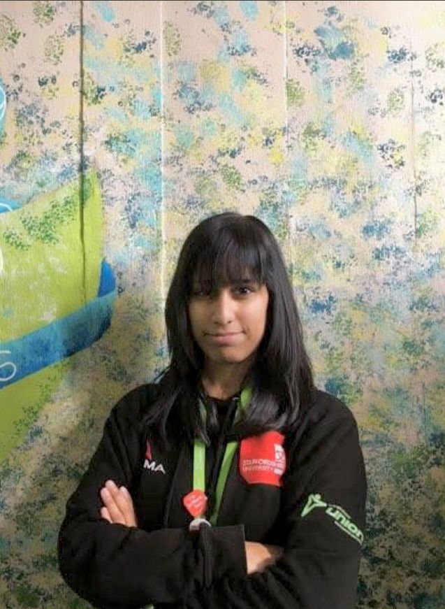 A photo of Rozena from her student trustee campaign in university.