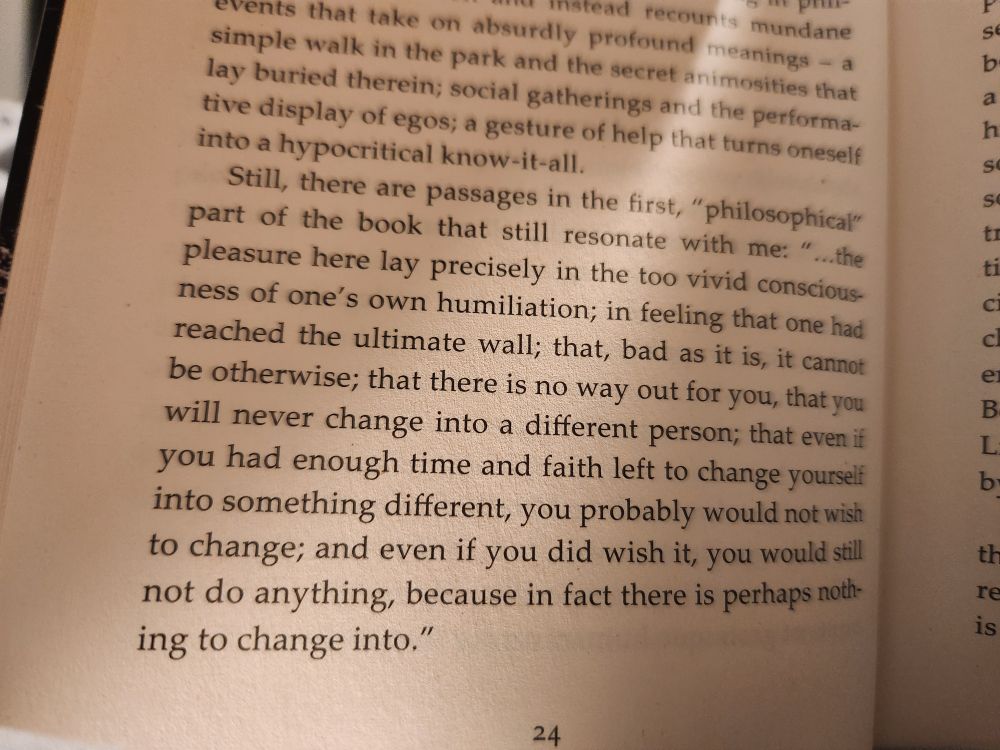 Dostoevsky quote (Notes from the Underground) from "Infinite Resignation" by Eugene Thacker