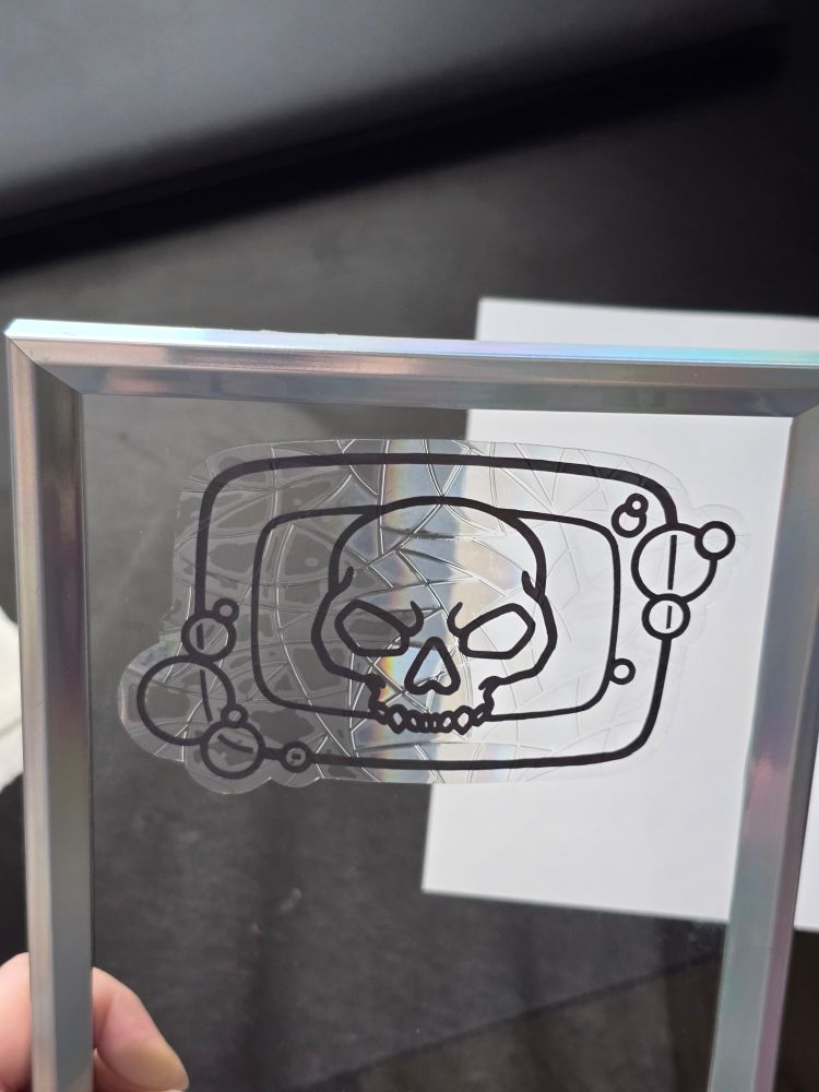 Ghoap suncatcher. Soap bar with bubbles and a Ghost skull in the middle.