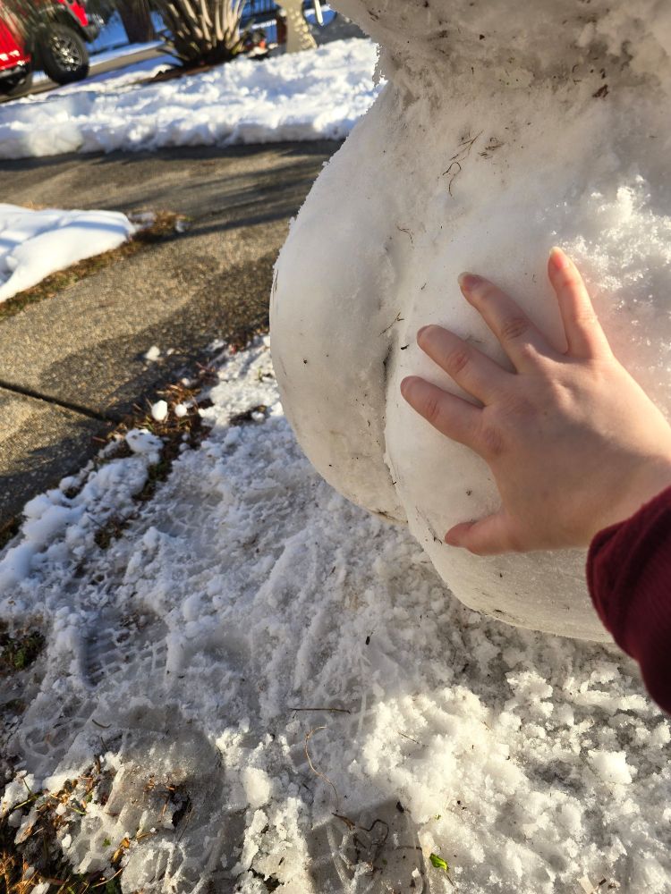 Big snowman butt made out of snow